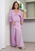 Kit Camisola Longa Gestante e Amamentação + Robe Longo Slim Line Detalhes em Renda Lavanda | CRB2 - comprar online