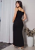 Vestido Longo 3 em 1 Gestante e Amamentação com Fenda Dupla e Blusinha Nó Preto REF: MRL8 - loja online
