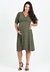 Vestido Godê Transpassado Gestante e Amamentação Verde Militar REF: NN2 na internet