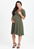 Vestido Godê Transpassado Gestante e Amamentação Verde Militar REF: NN2 - comprar online