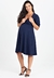 Vestido Godê Transpassado Gestante e Amamentação Azul Marinho REF: NN2 - Loja de Roupas para Grávidas | secuida.mamãe 