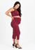 Conjunto Cropped e Saia Lápis com Fenda Gestante Marsala REF: NN10 - loja online