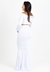 Conjunto Cropped e Saia Longa Gestante Ombro a Ombro e Calda Sereia Branco REF: CG2 - Loja de Roupas para Grávidas | secuida.mamãe 