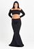 Conjunto Cropped e Saia Longa Gestante Ombro a Ombro e Calda Sereia Preto REF: CG2