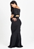 Conjunto Cropped e Saia Longa Gestante Ombro a Ombro e Calda Sereia Preto REF: CG2 na internet