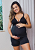 Kit Baby Doll Slim Line + Robe Slim Line Detalhes em Renda Preto| CRB1 - Loja de Roupas para Grávidas | secuida.mamãe 
