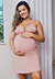 Kit Camisola Amamentação + Robe Slim Line Detalhes em Renda Rosé | CRB3 - Loja de Roupas para Grávidas | secuida.mamãe 