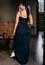 Vestido Gestante Longo Decote e Fenda Azul Marinho REF: CEV1 - Loja de Roupas para Grávidas | secuida.mamãe 