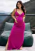 Vestido Gestante Longo Decote e Fenda Pink REF: CEV1 - comprar online