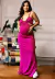 Vestido Gestante Longo Decote e Fenda Pink REF: CEV1 na internet