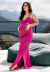 Vestido Gestante Longo Decote e Fenda Pink REF: CEV1