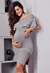 Vestido Gestante e Amamentação Com Babado e Fenda Preto | VGTF1