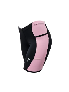 Shorts anticelulite - preto com lateral rosa claro - comprar online