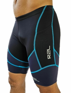Bermuda Endurance de corrida - preta, marinho com costura azul - comprar online