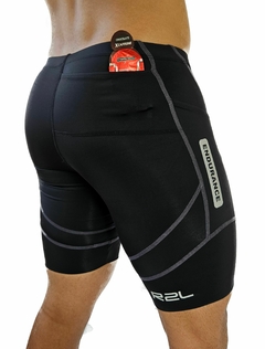 Bermuda endurance - Preta com costura cinza - loja online