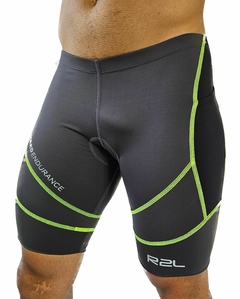 Bermuda Hard Endurance - Chumbo, preta com costura amarela - comprar online