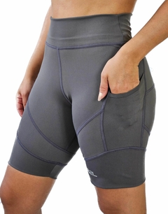 Bermuda cós alto anticelulite - cinza - comprar online