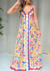 Vestido longo lenço floraline - comprar online