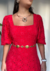 Vestido de laise vermelho na internet