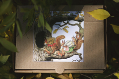 Cajita duendes de otoño con ardilla - comprar online