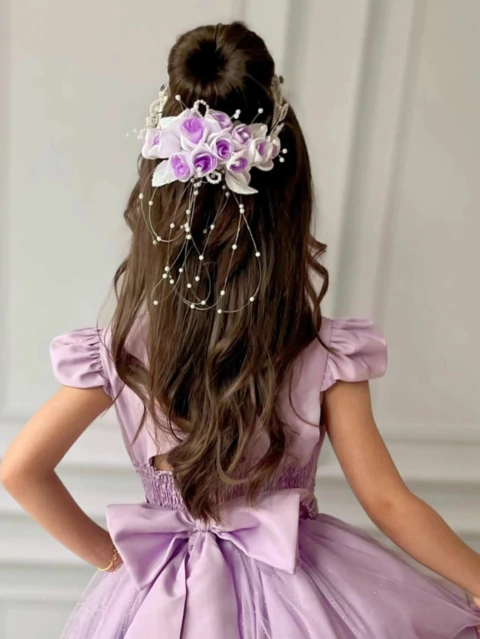 Arranjo De Cabelo Infantil Dama De Honra Luxo - Várias Cores - comprar online