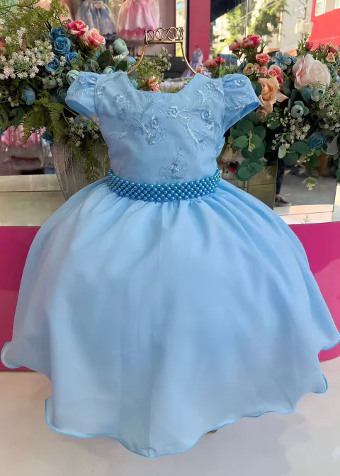 600 Vestido Juvenil de Festa Azul Luxo - 4 ao 16 - comprar online