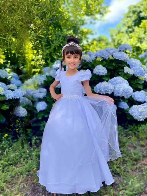 2435 Vestido Festa Formatura Longo Manga Princesa Branco- 4 ao 16 - comprar online