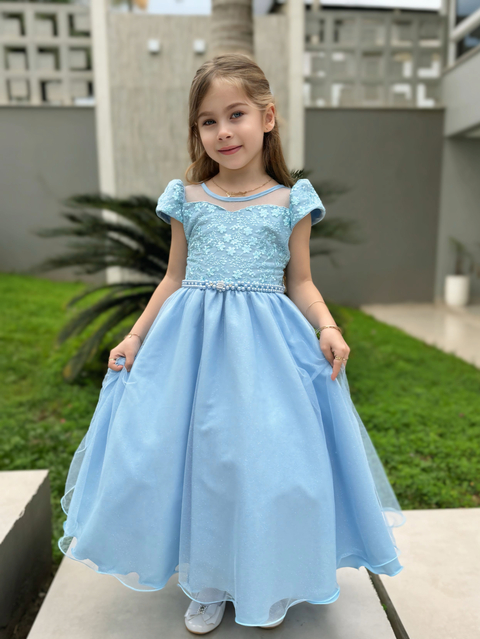 2833 Vestido Azul Serenity Dama de Honra Longo - 4 ao 16 - comprar online