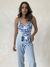 Cropped Estampado Azul E Branco - comprar online