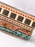 Bolsa clutch estampa africana alça transversal em correntaria - Timeless Brechó