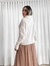 Blusa tricot off white gola alta com recorte - HIT - Timeless Brechó
