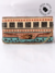 Bolsa clutch estampa africana alça transversal em correntaria