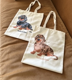 Totebags Salchi Arlequin marron y negro. - comprar online