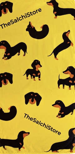 Salchitoalla amarilla con perro negro. - comprar online