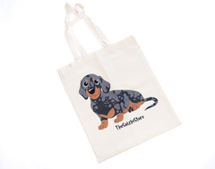Totebags Salchi Arlequin marron y negro. en internet