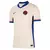 Camisa do Chelsea II Nike torcedor 24/25 na cor branca creme, com detalhes em azul e laranja.