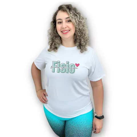 Tech Camiseta Unissex Fisio com amor (F11)