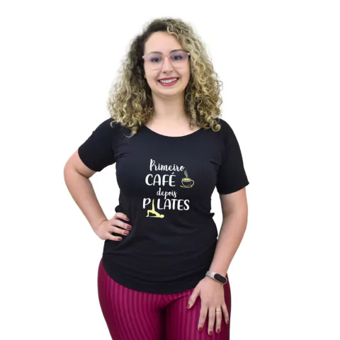 Tech T-shirt Feminina Café e Pilates (P83)