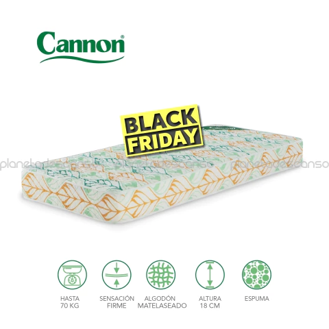 Colchón 1 plaza 190x80x18 Cannon Tropical Matelaseado - comprar online