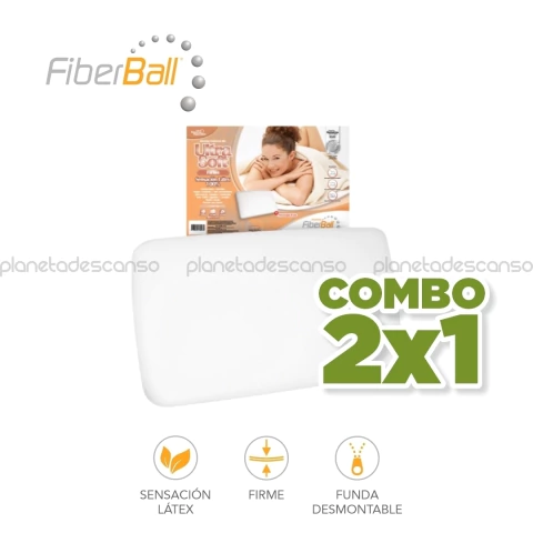 Combo 2x1 Almohada Fiberball Ultra Soft firme 62x43 - comprar online
