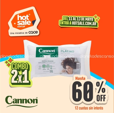 Almohada Cannon Platino 70x40