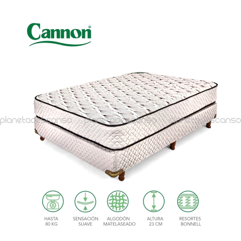 Colchón y sommier Cannon Soñar 2P 190x140x23 Resortes - comprar online