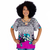 Blusa Feminina Manga Curta Godê Estampada - 9704