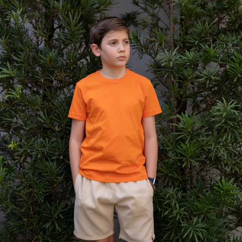 Camiseta Infanto Juvenil Masculina Manga Curta Malha Gola Careca - 8426