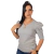 Imagem do Blusa Feminina Manga Bufante 7/8 em Malha Canelada - 9468
