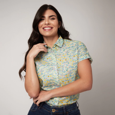 Camisete Feminina Manga Curta Estampada - 3668