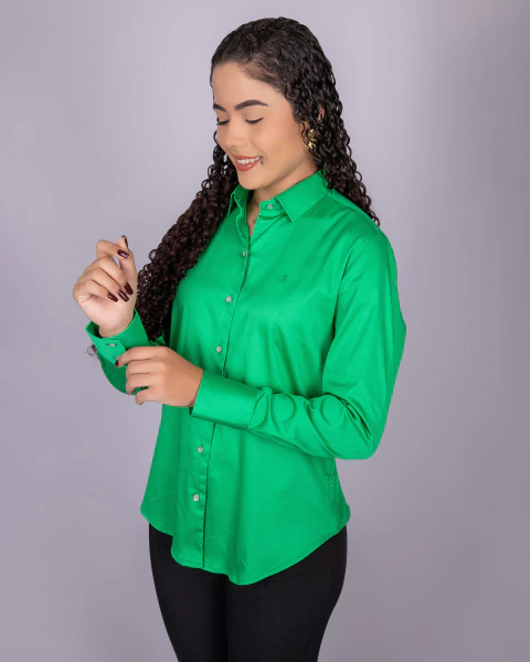 Camisete Feminina Manga Longa Acetinada Lisa - 0151 - comprar online