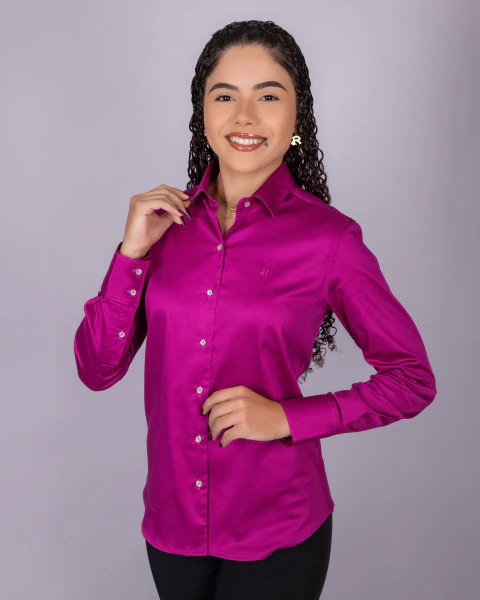 Camisete Feminina Manga Longa Acetinada Lisa - 0151 - comprar online