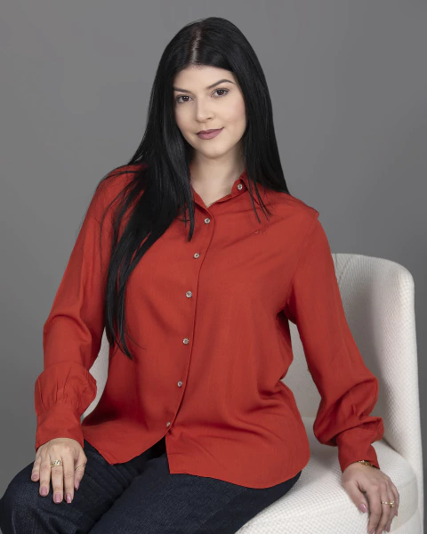 Camisete Feminina Manga Longa Franzida Viscose - 0193 - comprar online