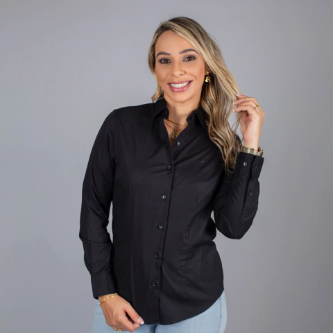 Camisete Feminina Manga Longa Lisa - 3988